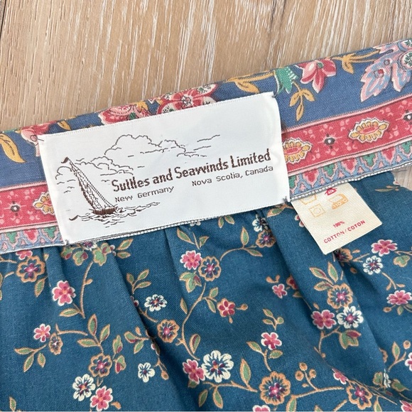🇨🇦 Vintage Suttles & Seawinds Reversible Floral Apron 100% Cotton Nova Scotia - Picture 5 of 5